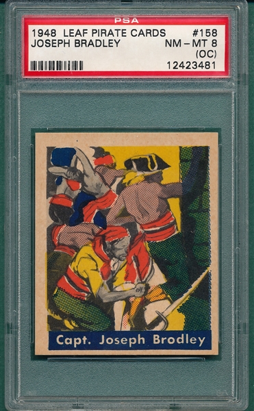 1948 Leaf Pirates #158 Joseph Bradley PSA 8 (OC)