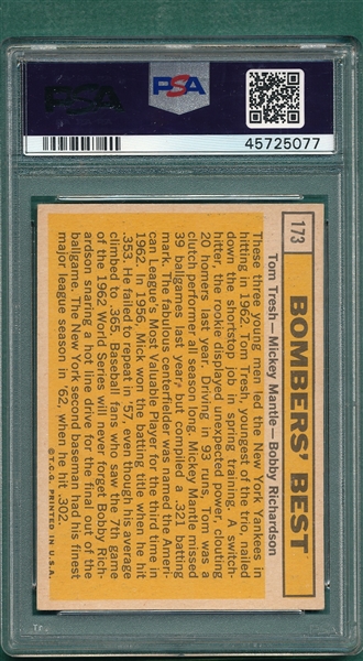 1963 Topps #173 Bombers Best W/Mantle PSA 5