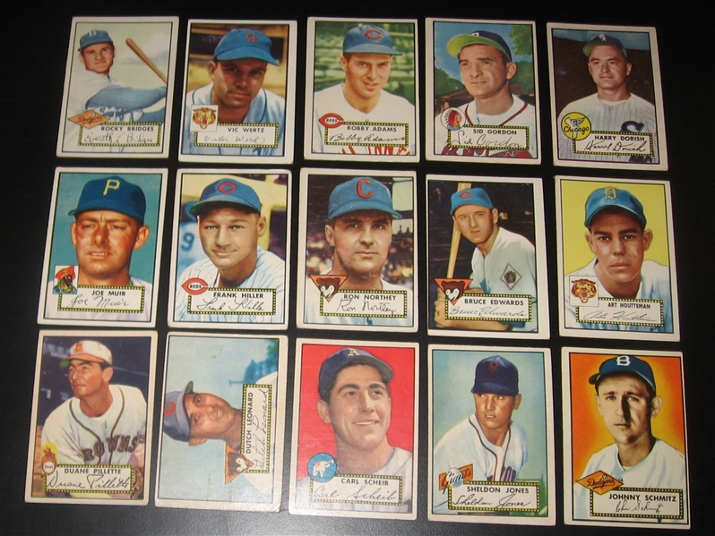 1952 Topps Lot of (19) W/ #215 Bauer