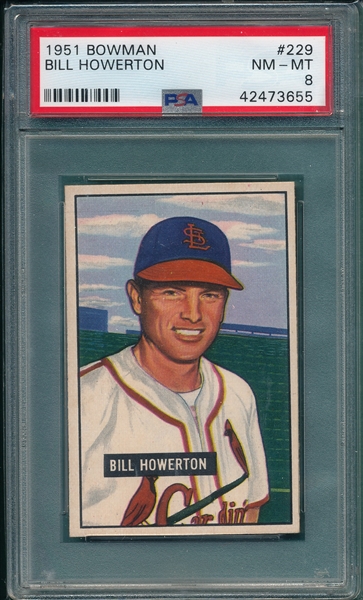 1951 Bowman #229 Bill Howerton PSA 8 