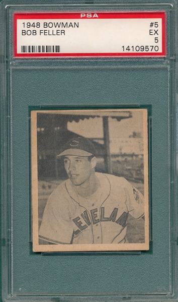 1948 Bowman #5 Bob Feller PSA 5 