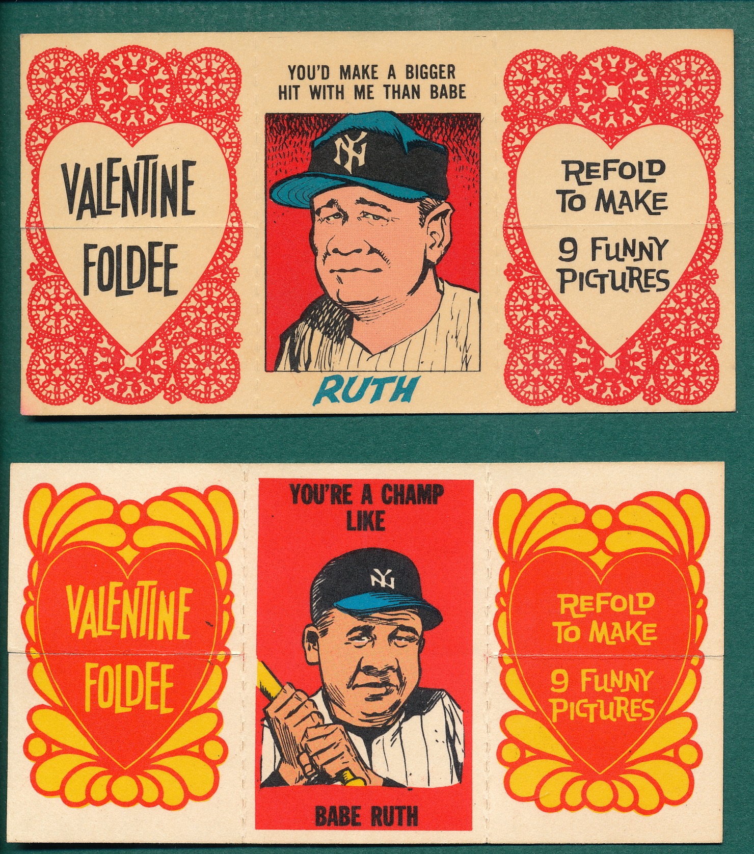 Lot Detail Topps Valentine Foldee Lot Of Babe Ruth