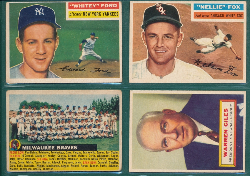 1956 Topps Lot of (4) W/ Ford