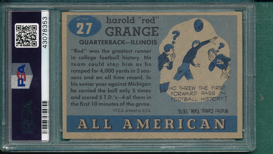 1955 Topps All American Football #27 Red Grange PSA 6