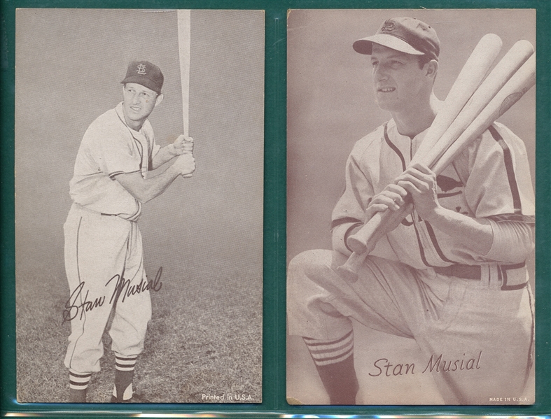 1947-66 Exhibits Stan Musial, Lot of (2) Variations