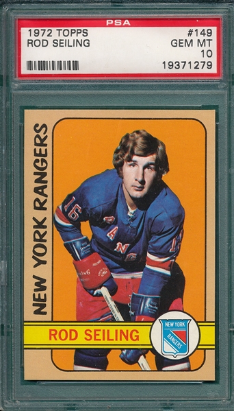 1972 Topps Hockey #149 Rod Seiling PSA 10 *Gem Mint*
