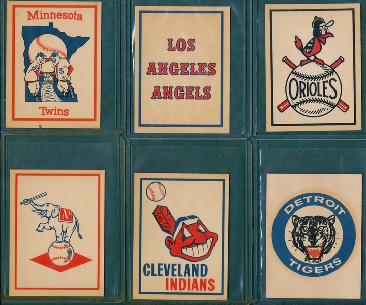 1961 Fleer Baseball Dubble Bubble Decals Complete Set (18) 