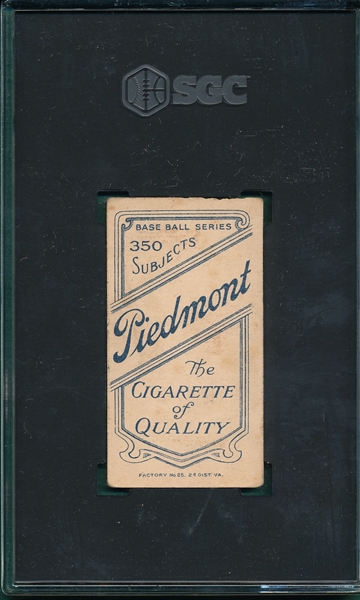 1909-1911 T206 Mathewson, Dark Cap, Piedmont Cigarettes SGC 2