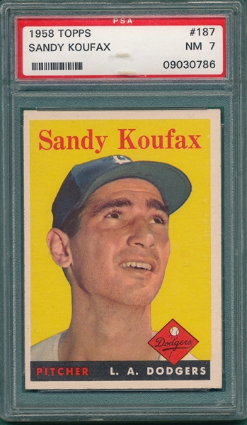 1958 Topps #187 Sandy Koufax PSA 7