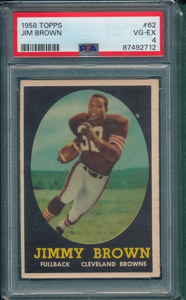 1958 Topps #62 Jimmy Brown, PSA 4 *Rookie*