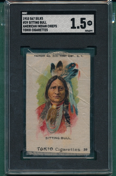 1910 S67 Silks Sitting Bull, Tokio Cigarettes SGC 1.5