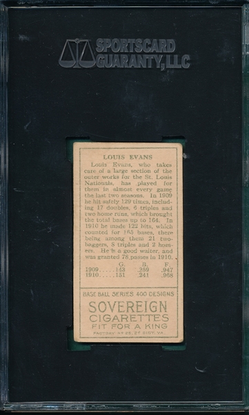 1911 T205 Evans Sovereign Cigarettes SGC 55