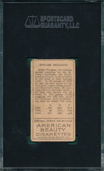 1911 T205 Huggins American Beauty Cigarettes SGC 30