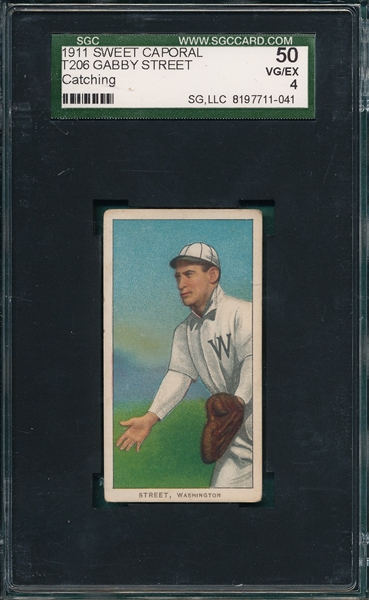 1909-1911 T206 Street, Catching, Sweet Caporal Cigarettes SGC 50