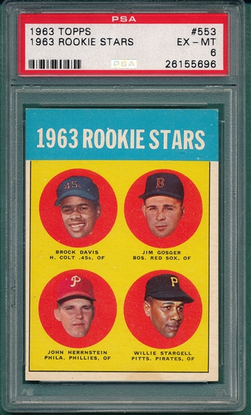 1963 Topps #553 Willie Stargell PSA 6 *Rookie*