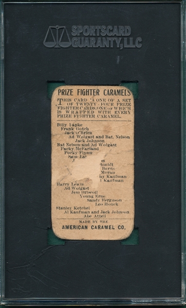 1910 E77 Wolgast/Nelson, Name On Left, & Lewis, Name on Left, American Caramel Co., Lot of (2) SGC 10