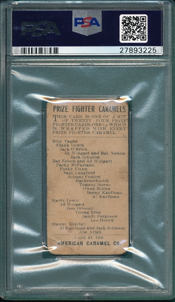 1910 E77 Abe Attell American Caramel Co. PSA 1 (MK)
