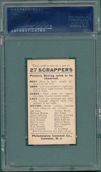 1910 E79 Jack Johnson/Cole, 27 Scrappers, Philadelphia Caramel Co. PSA 6.5 *Highest Graded*