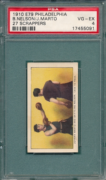 1910 E79 Marto & Nelson, 27 Scrappers, Philadelphia Caramel Co. PSA 4