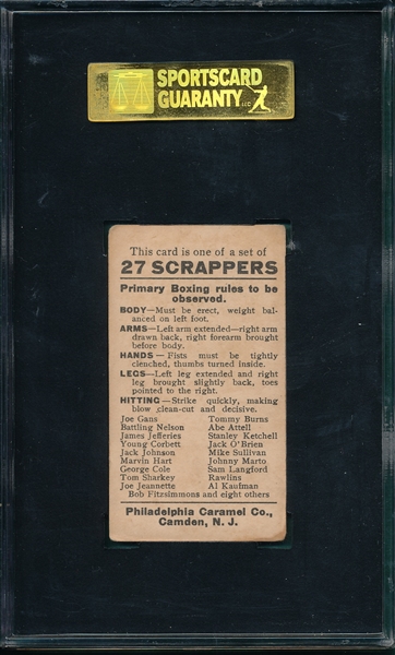 1910 E79 Arm & Clinched Fist, Right Way, 27 Scrappers, Philadelphia Caramel Co. SGC 50