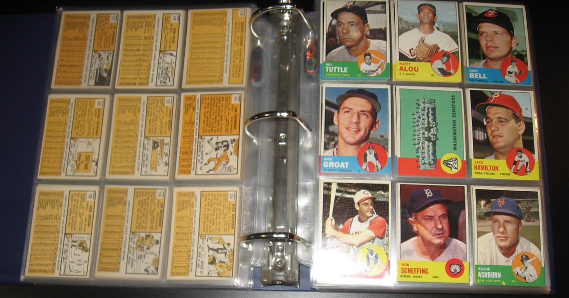 1963 Topps Partial Set (555/576) W/ Aaron, Musial & Mays
