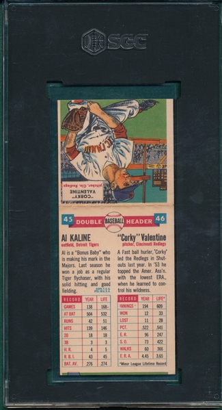 1955 Topps Double Headers #45 Kaline/ #46 Valentine SGC 4.5