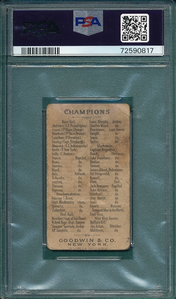 1887 N162 Bob Caruthers Goodwin Champions PSA 1