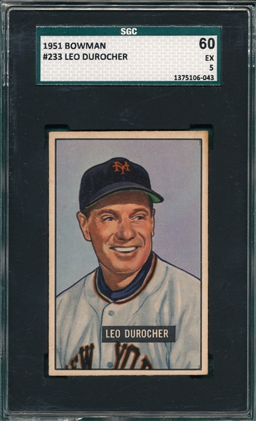 1951 Bowman #233 Leo Durocher SGC 5
