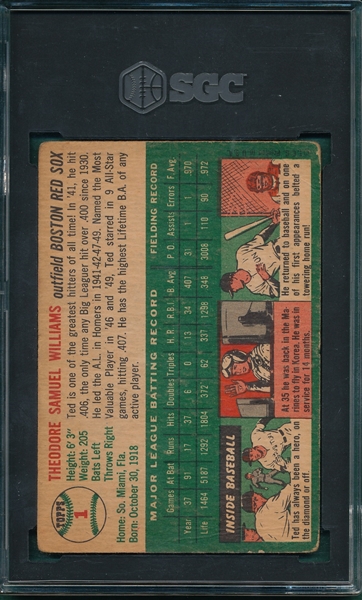 1954 Topps #1 Ted Williams SGC 3