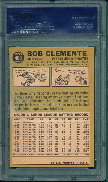 1967 Topps #400 Bob Clemente PSA 6