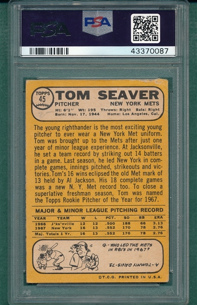 1968 Topps #45 Tom Seaver PSA 2
