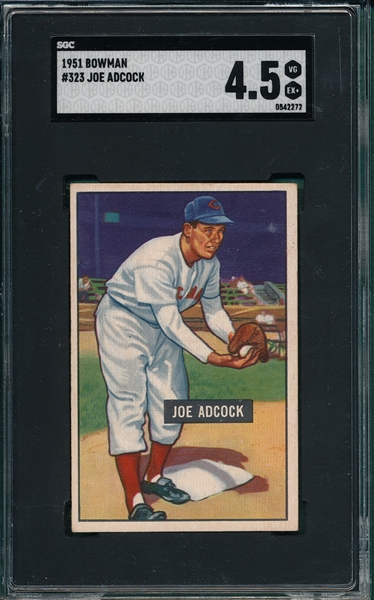 1951 Bowman #323 Joe Adcock SGC 4.5 *Hi #*