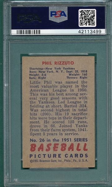 1951 Bowman #26 Phil Rizzuto PSA 5