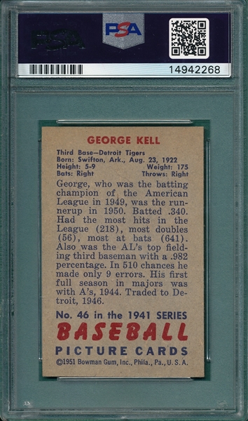 1951 Bowman #46 George Kell PSA 8 (OC)