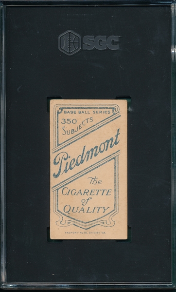 1909-1911 T206 Street, Catching, Piedmont Cigarettes SGC 4.5