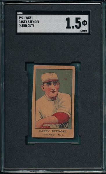 1921 W551 Casey Stengel SGC 1.5