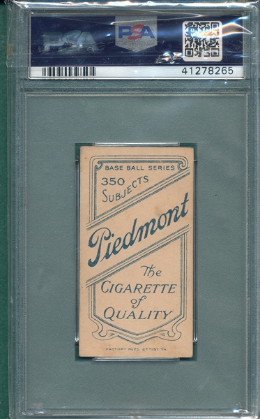 1909-1911 T206 Huggins, Portrait, Piedmont Cigarettes PSA 4