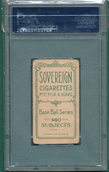 1909-1911 T206 McGraw, Glove, Sovereign Cigarettes PSA 3