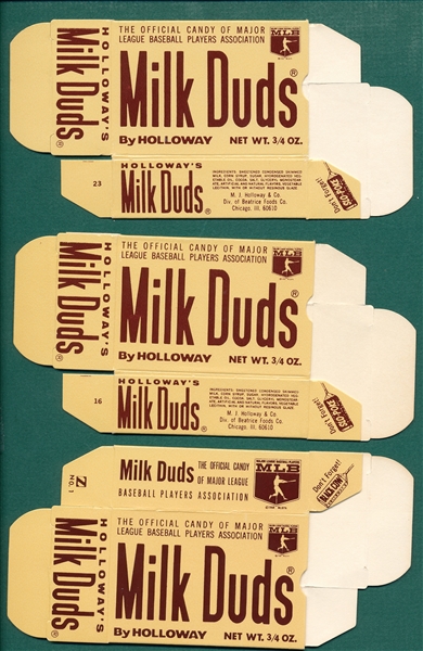 1971 Milk Duds Complete Boxes, Lot of (3)