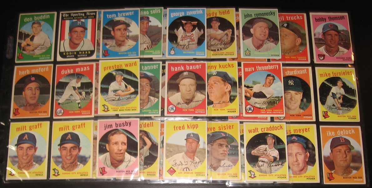 1954-55 Bowman & 1957-59 Topps Lot of (89) W/ Slaughter