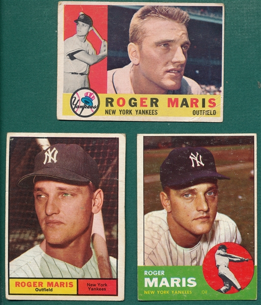 1960-65 Topps Lot of (12) Roger Maris