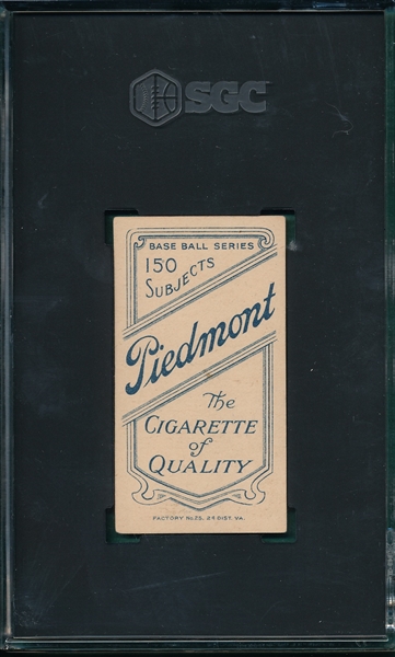 1909-1911 T206 Donlin, Hands On Knees, Piedmont Cigarettes SGC 5