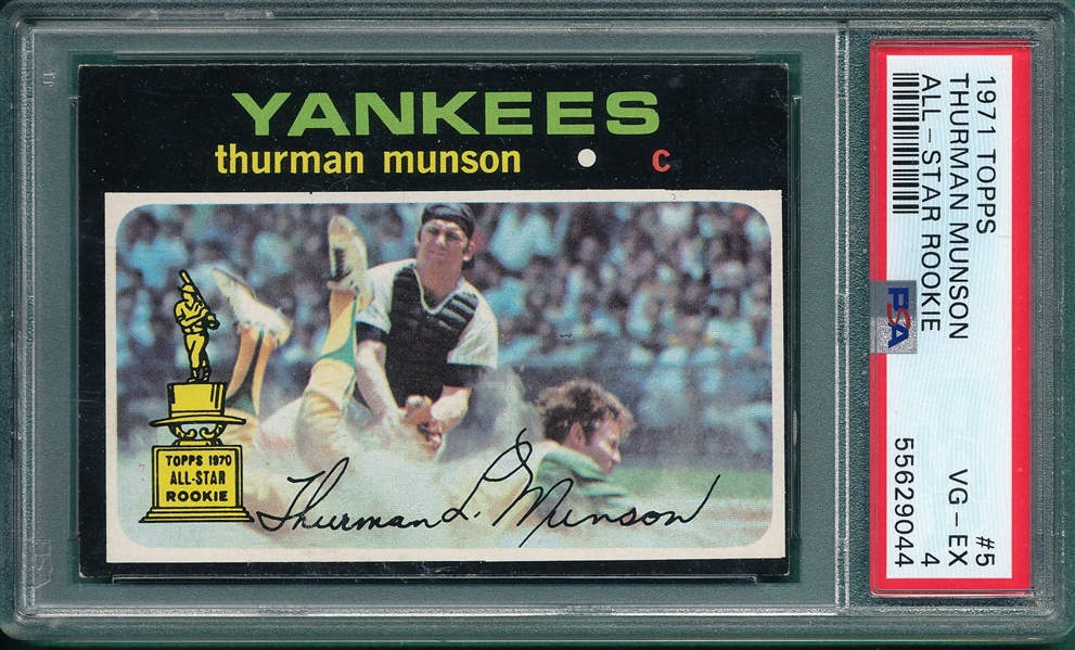 1971 Topps #5 Thurman Munson PSA 4