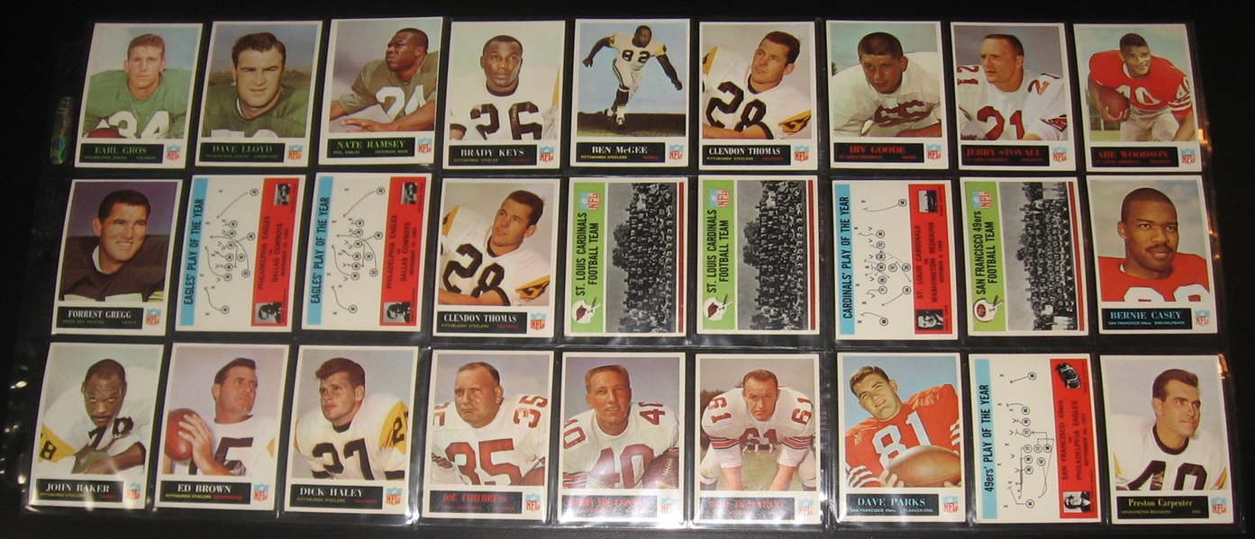 1965-66 Philadelphia Football Lot of (173) W/ Unitas & Starr