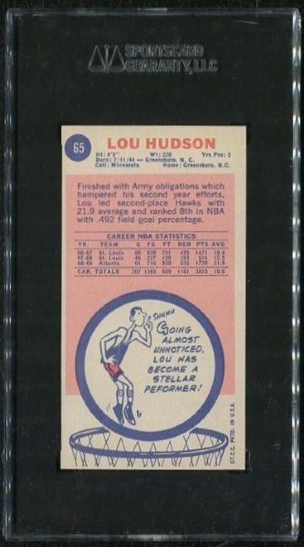 1969-70 Topps #65 Lou Hudson SGC 92 NM-MT+ 8.5