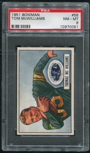 1951 Bowman #58 Tom McWilliams PSA 8 NM-MT