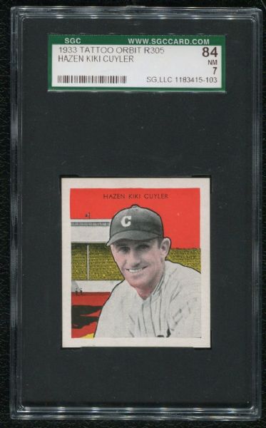 1933 Tattoo Orbit R305 Hazen Kiki Cuyler SGC 84 NM 7