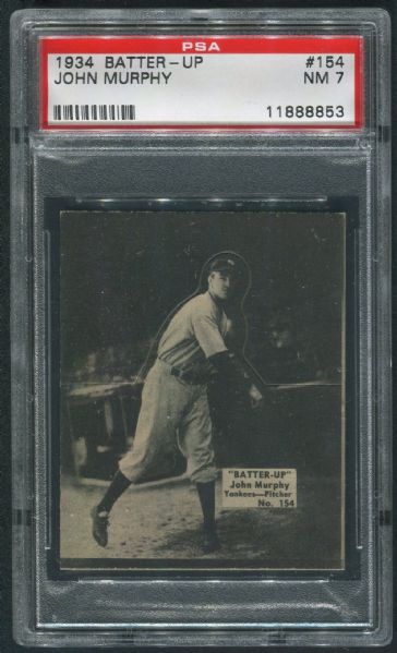 1934 Batter-Up #154 John Murphy PSA 7 NM