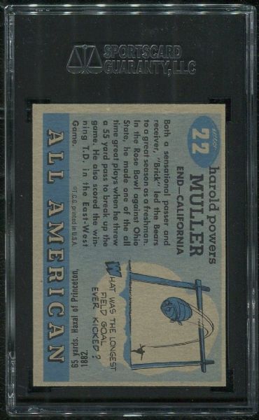 1955 Topps All American #22 Brick Muller