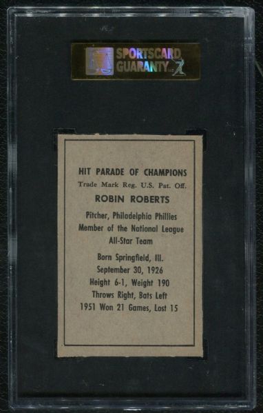 1952 Berk Ross Robin Roberts SGC 86 NM+ 7.5